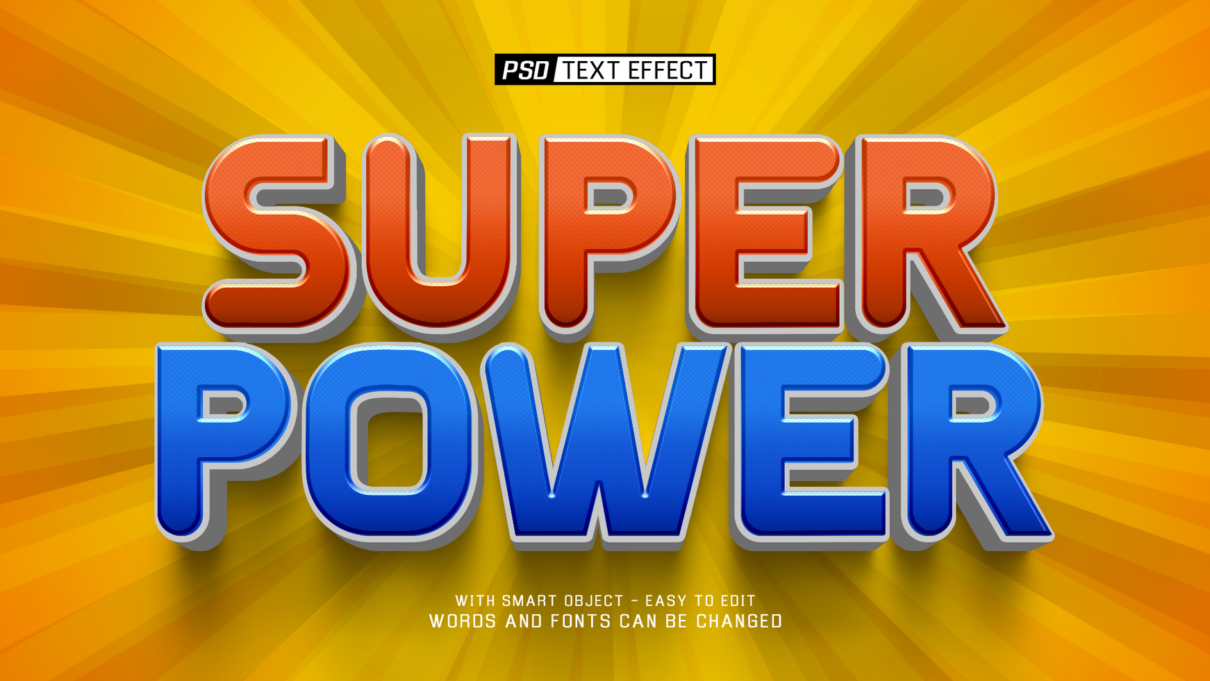 super power 3d text effect psd