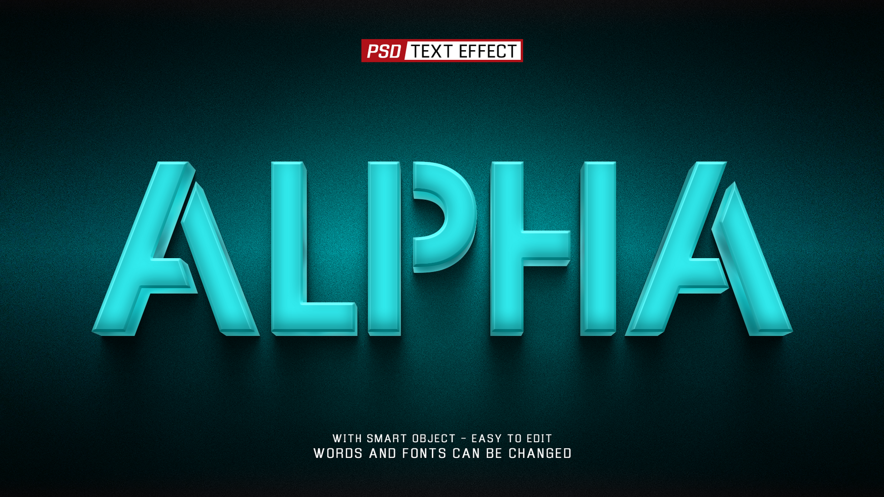 alpha 3d text effect psd