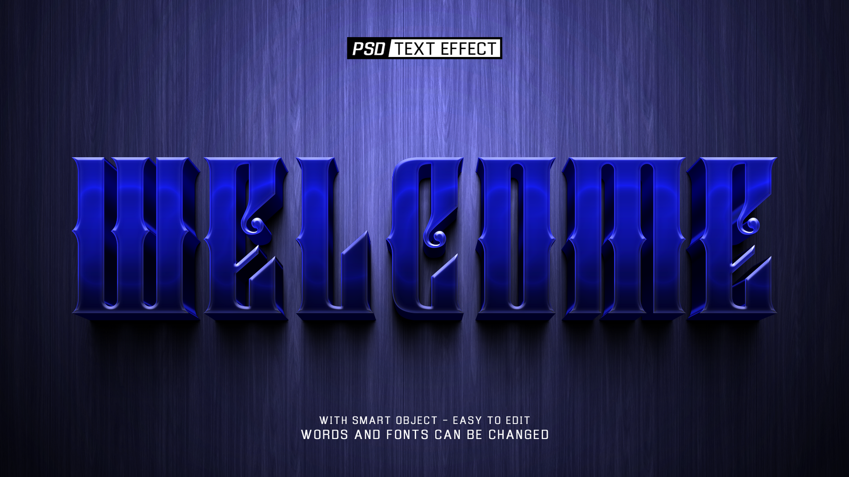 welcome 3d text effect psd