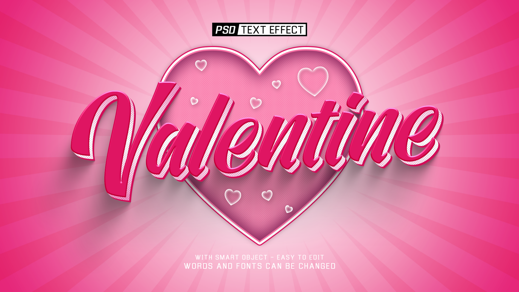 valentine 3d text effect psd