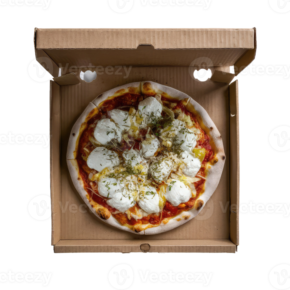 A Simple Cheese Pizza in a Cardboard Box 47730777 PNG