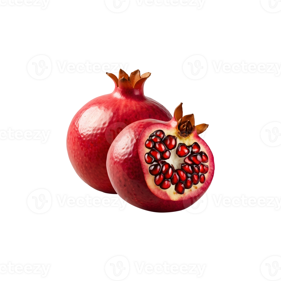 Fresh Harvest Pomegranate Fruit Isolated on Transparent Background png