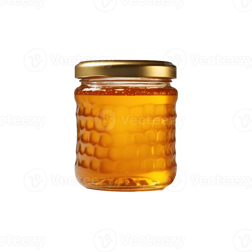 Golden Treasure Honey Jar Isolated on Transparent Background png
