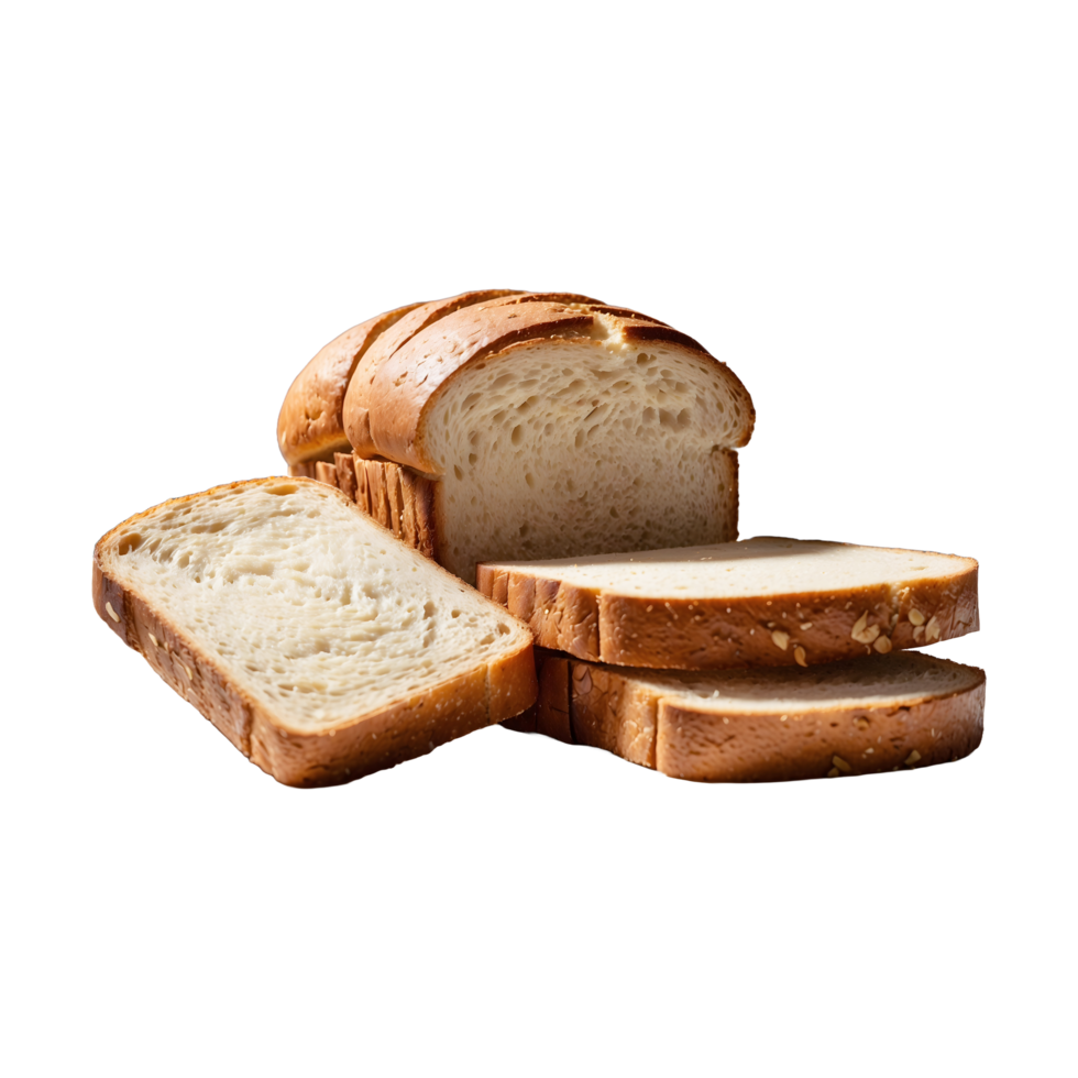Sliced bread isolated on transparent background. png