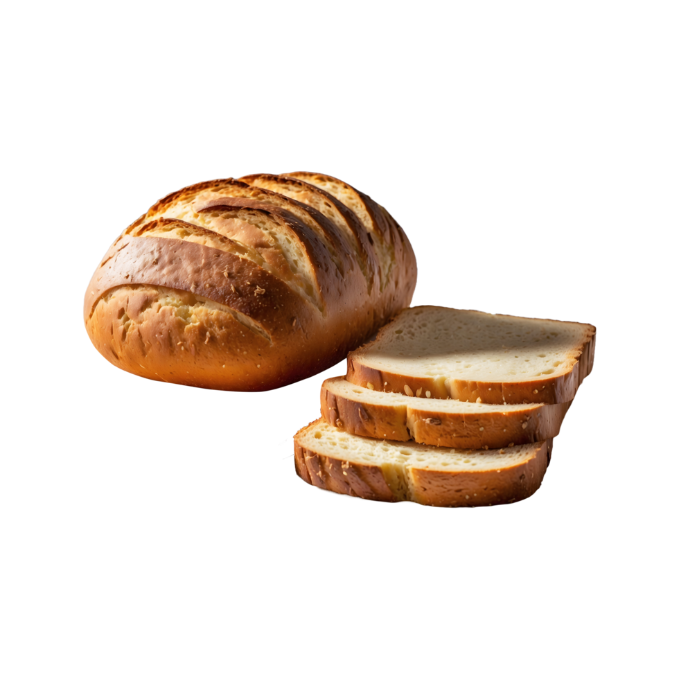 Sliced bread isolated on transparent background. png