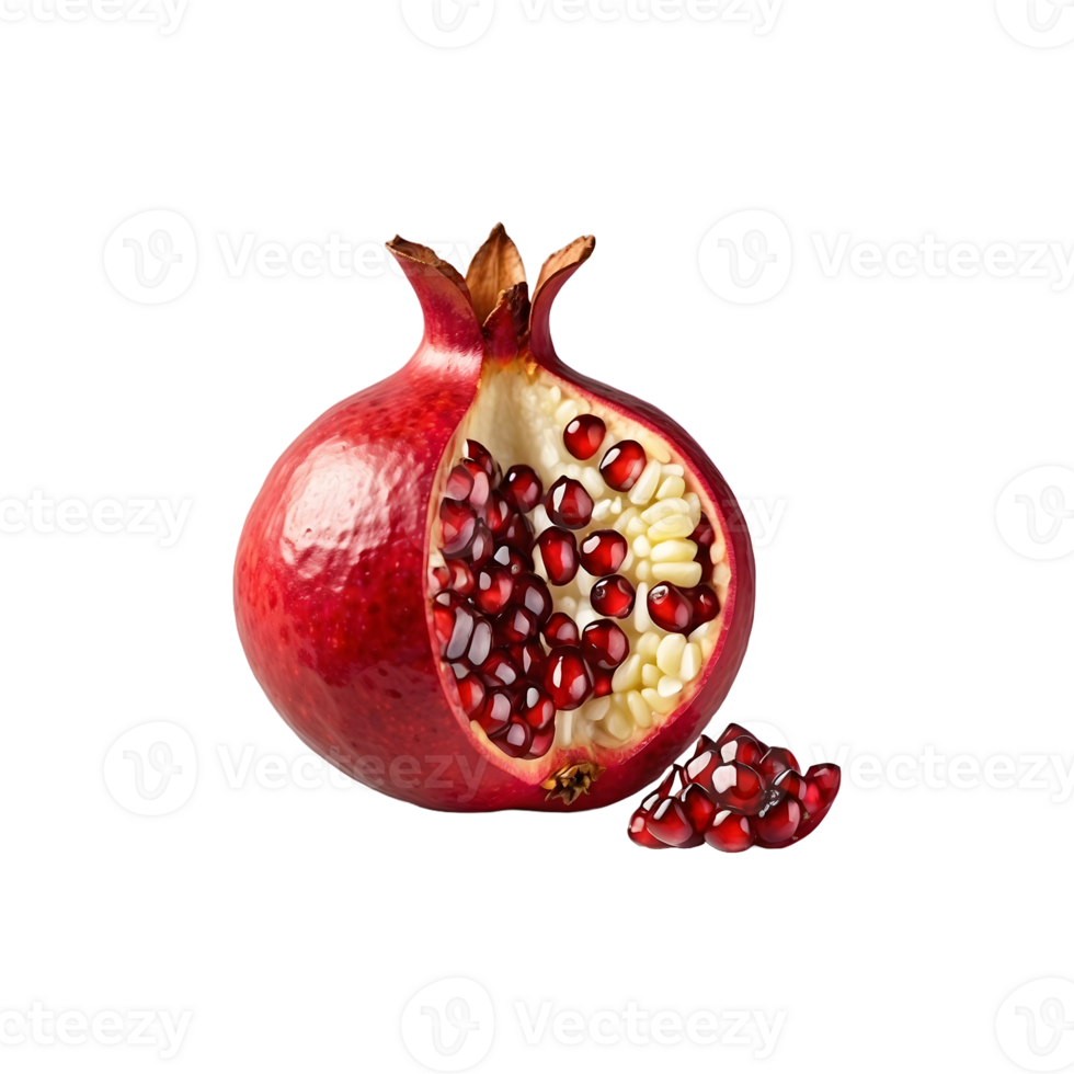 Fresh Ruby Gems Pomegranate Fruit Isolated on Transparent Background png
