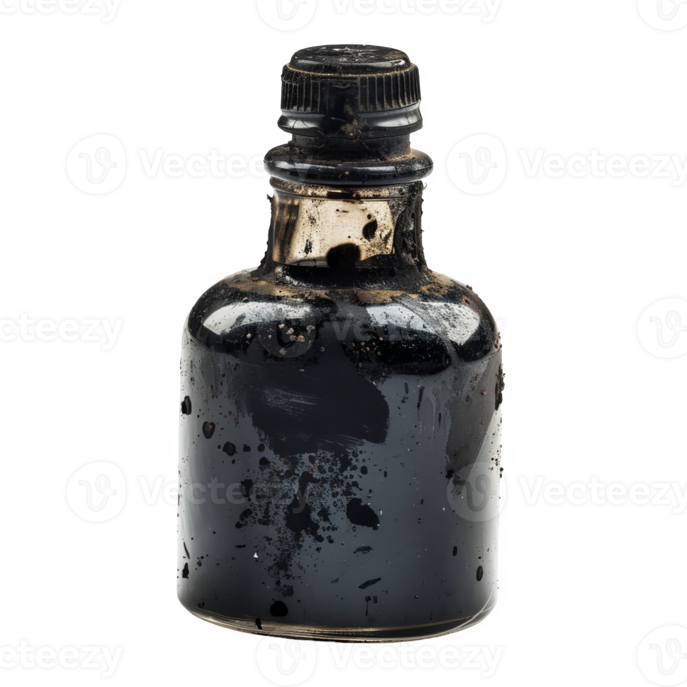 dirty ink bottle transparent background png