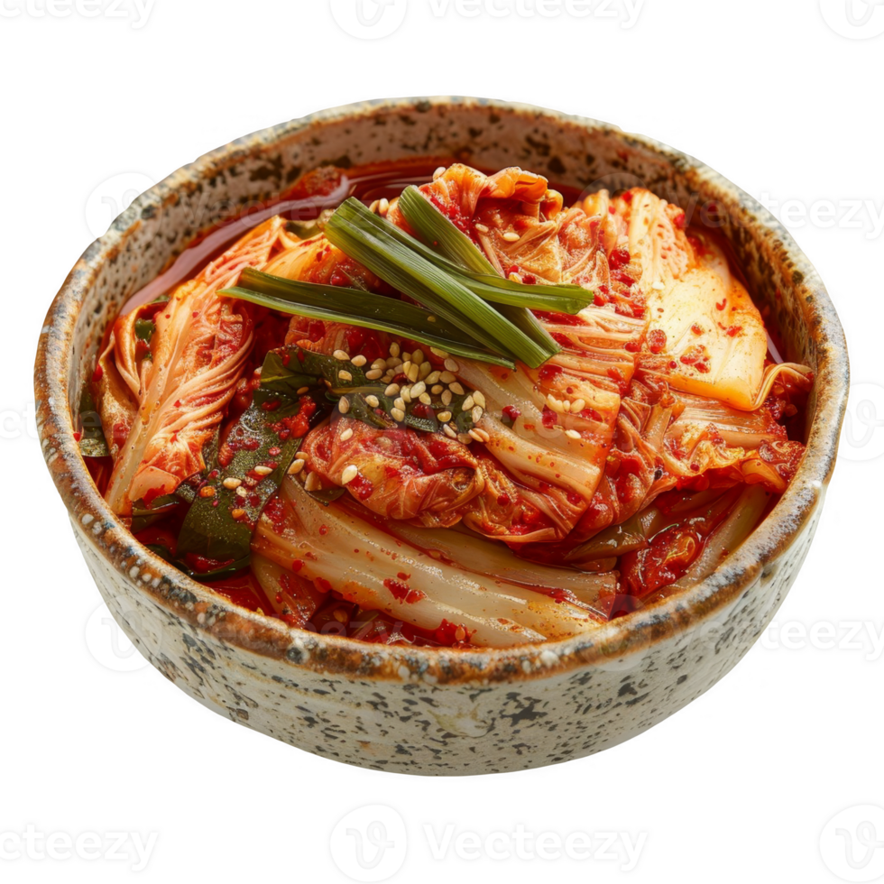 Kimchi in a ceramic dish transparent background png