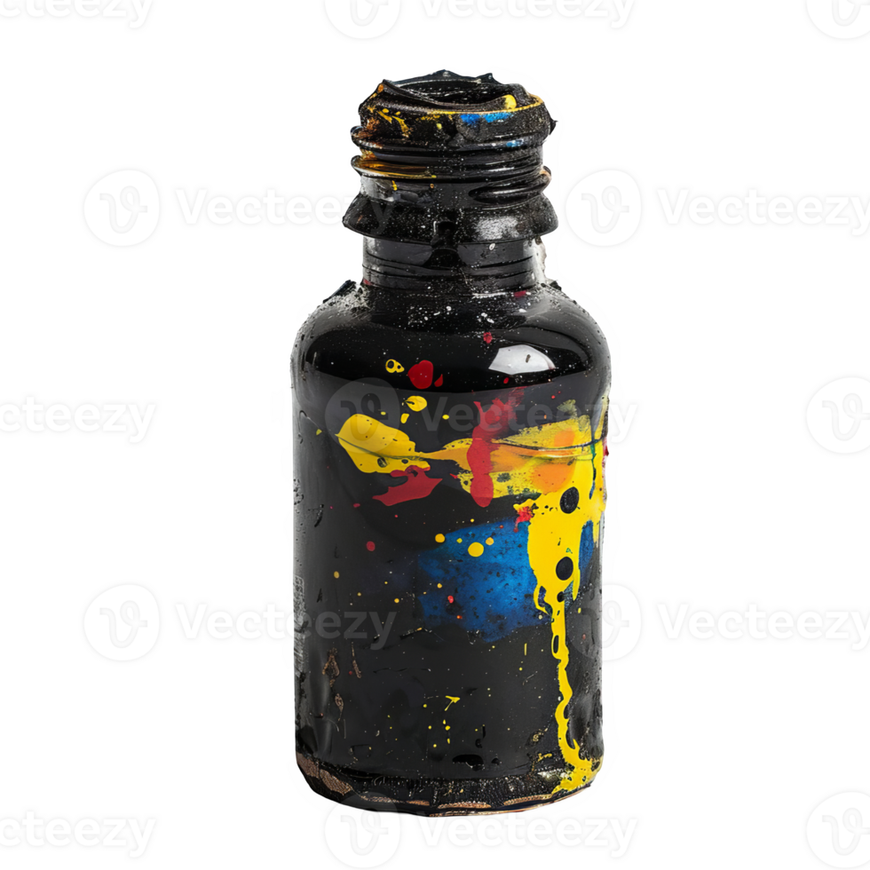 dirty ink bottle transparent background png