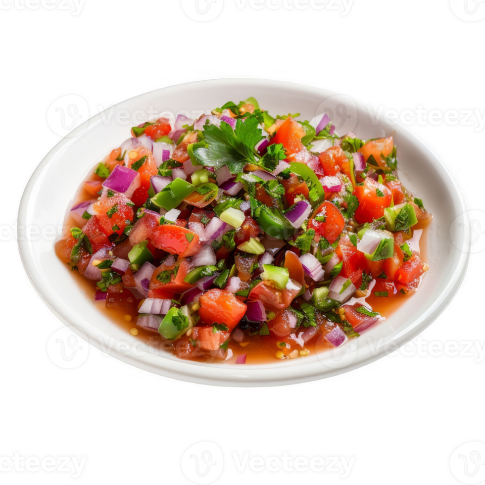 Salsa on a white plate transparent background png