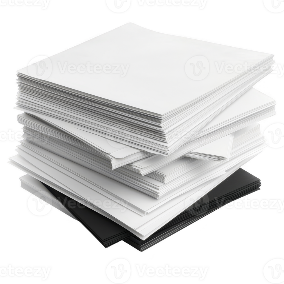 Printer paper stack transparent background png