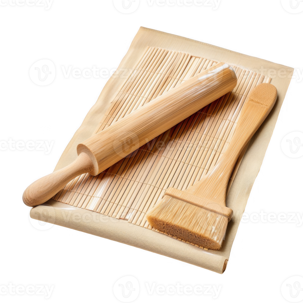 Pastry brush and rolling mat transparent background png