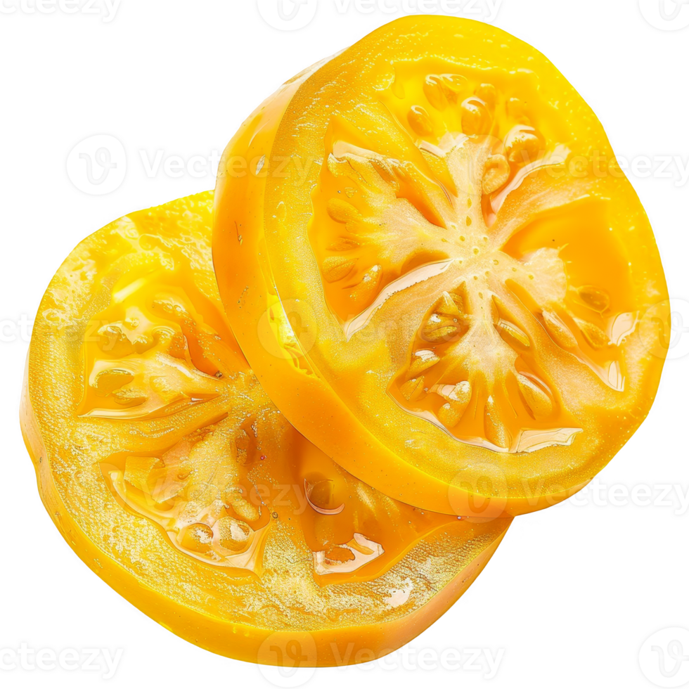 Sliced Yellow Tomato transparent background png