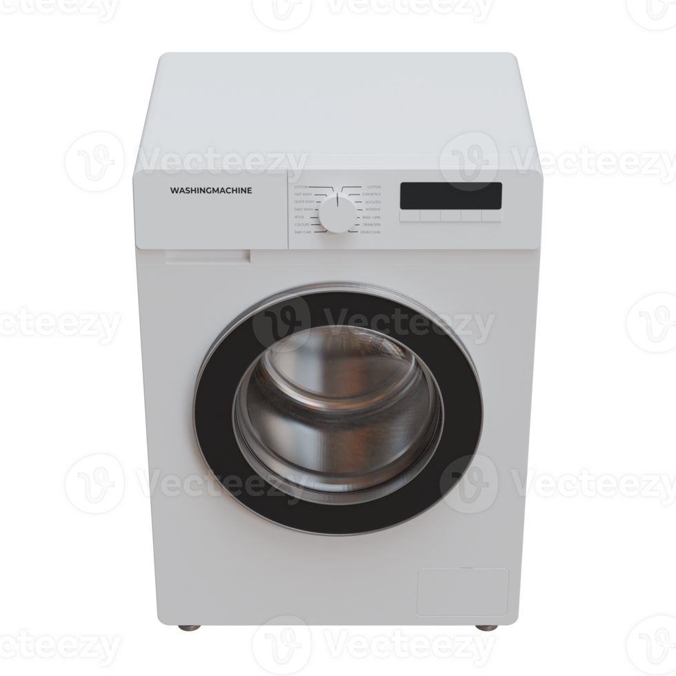 Front Loading Washing Machine 3D Render Illustration png