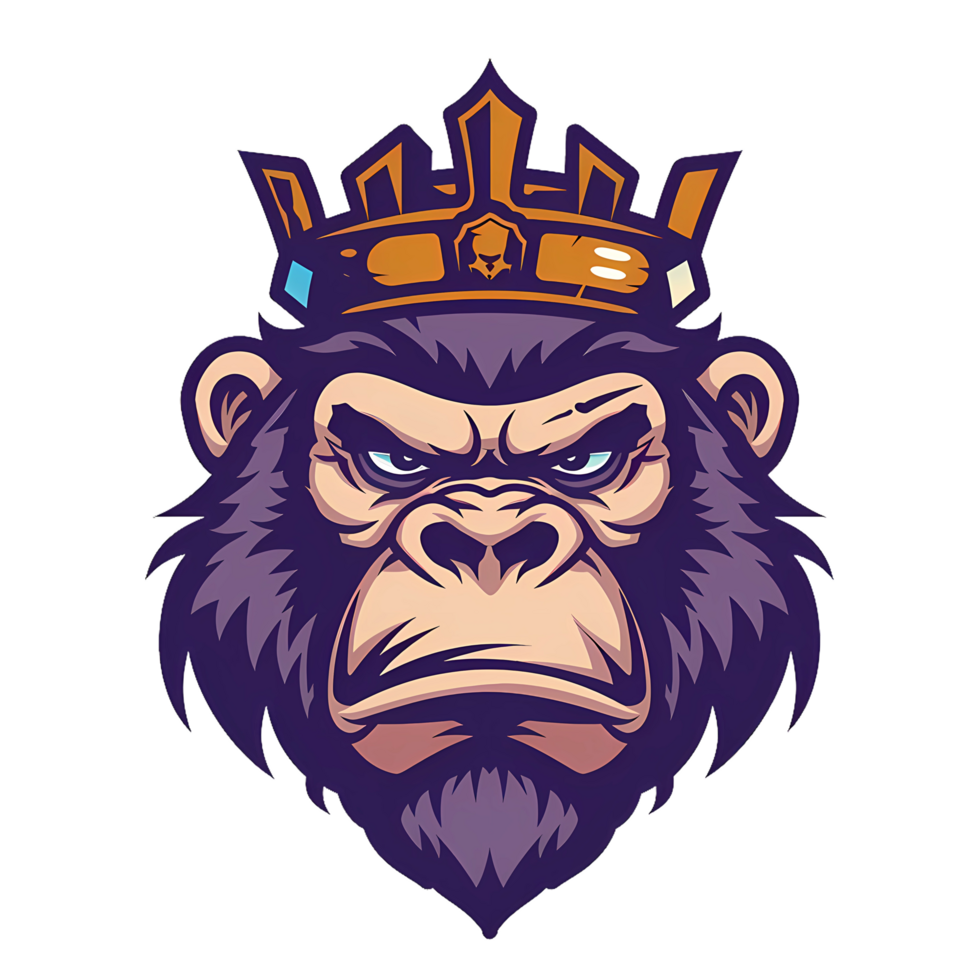 Angry Monkey Wearing A Crown. png