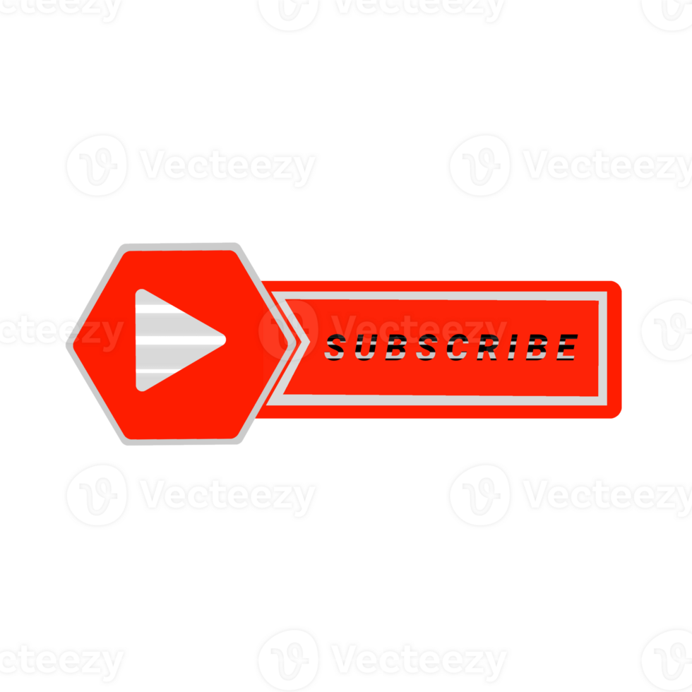 Red luxury design social media subscription label png