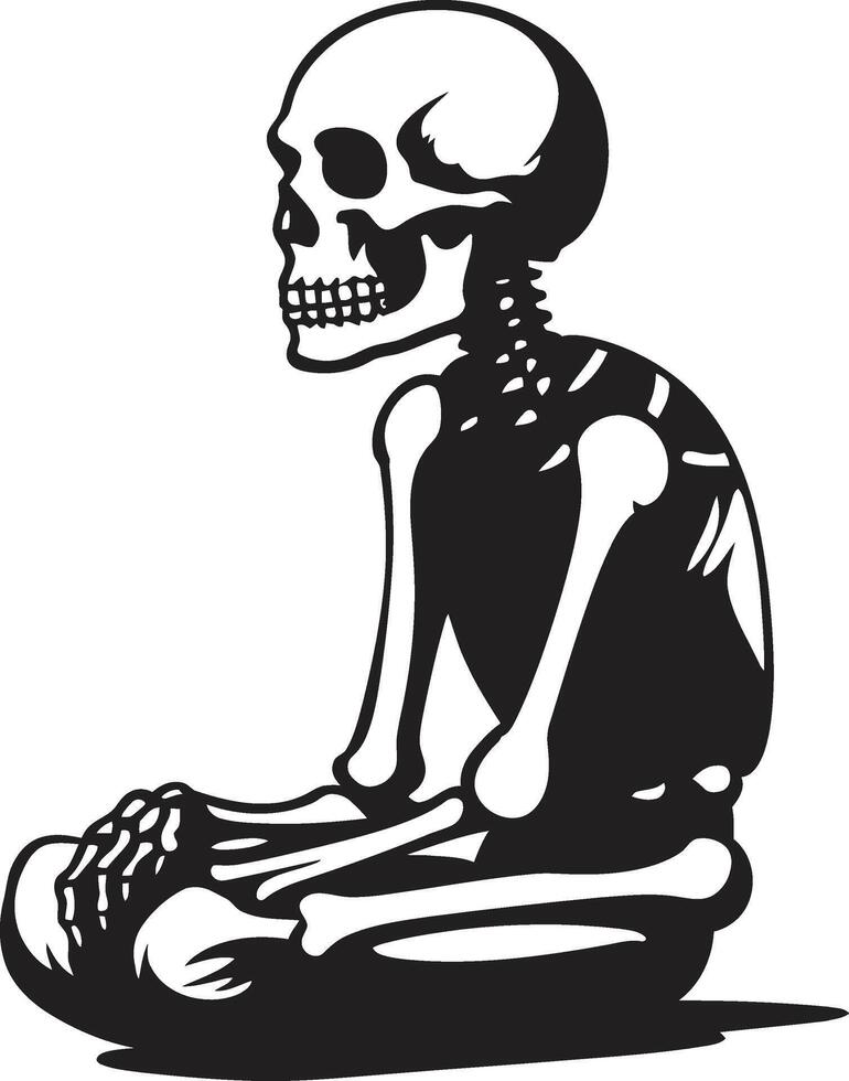 Relaxation Haven Black Design Calm Bones Chilling Icon vector