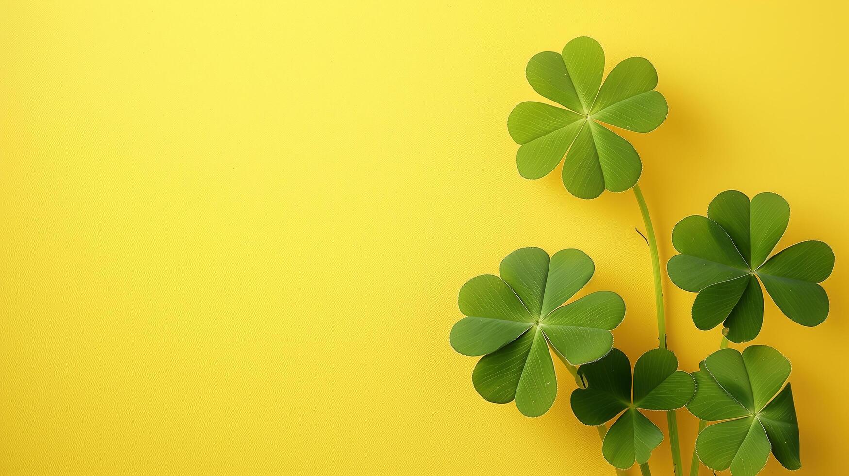 A clover plant as an Irish good luck symbol for St. Patrick's Day photo