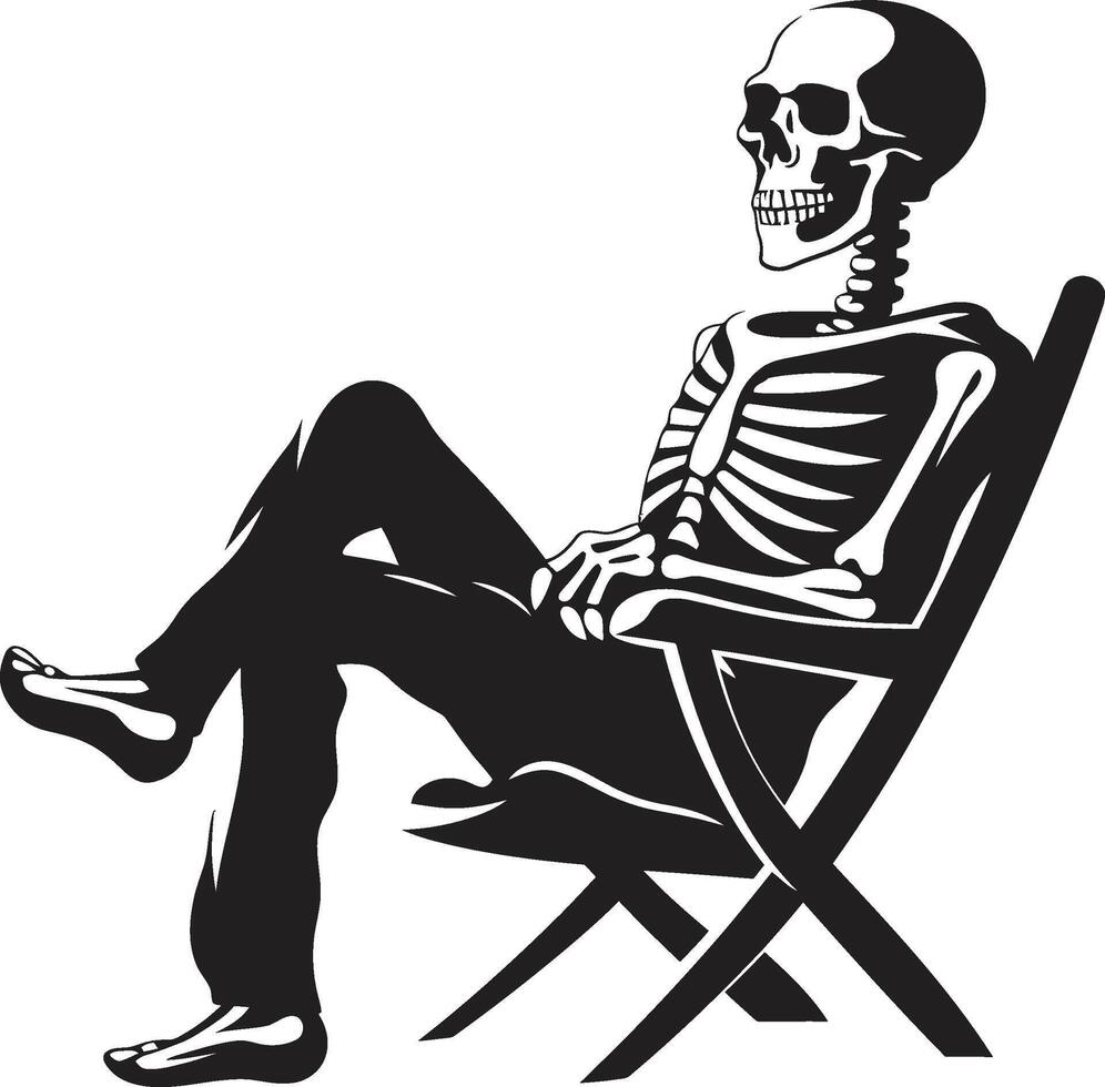 Bone Comfort Relaxation Logo Graphic Skeletal Seclusion Chilling Design vector