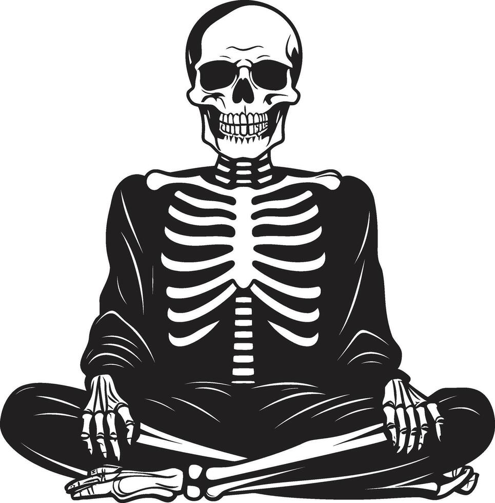 Restful Remains Chilling Icon Skeletal Seclusion Black Graphics vector