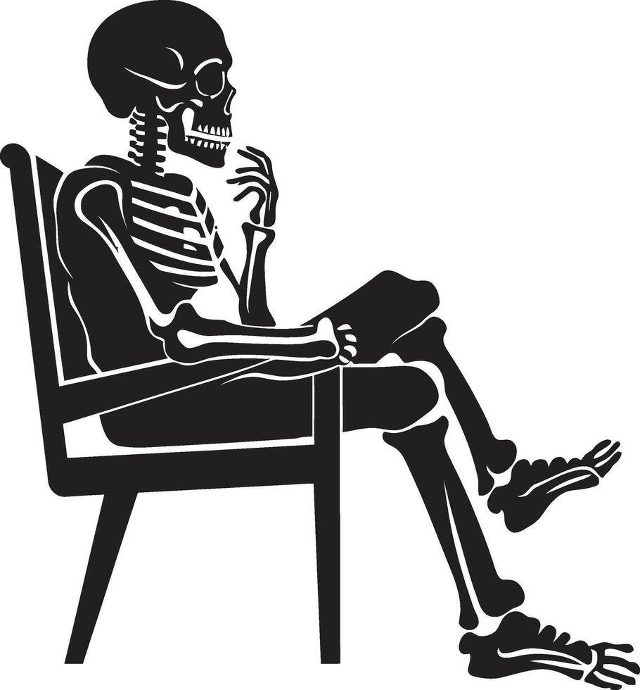 Chill Bones Chilling Icon Bone Comfort Black Chair Graphic vector