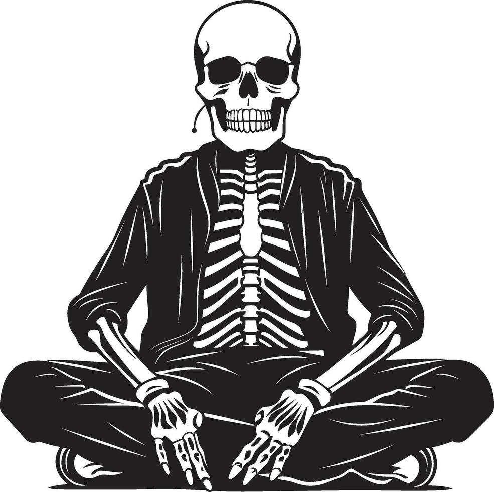 Chair Chill Black Design Serene Seating Skeleton Icon vector