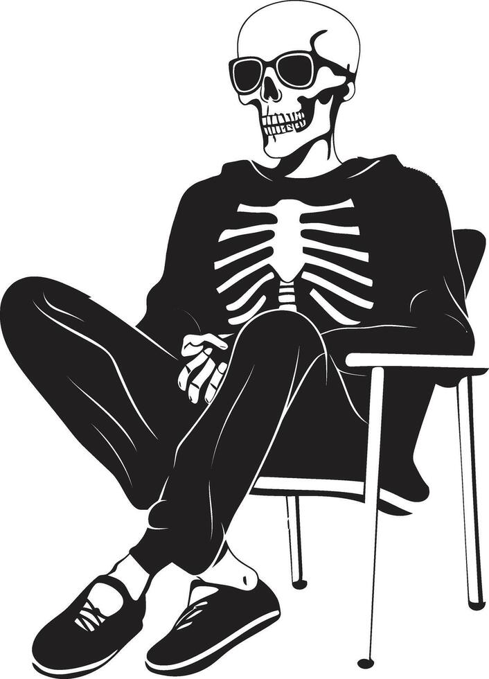Chillax Chairs Chilling Icon Design Relaxation Retreat Skeleton Logo vector