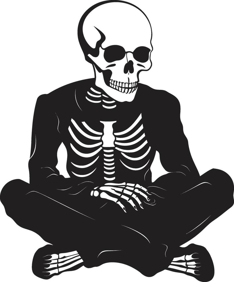 Skeletal Comfort Relaxation Logo Icon Tranquil Tomb Chilling Graphic vector