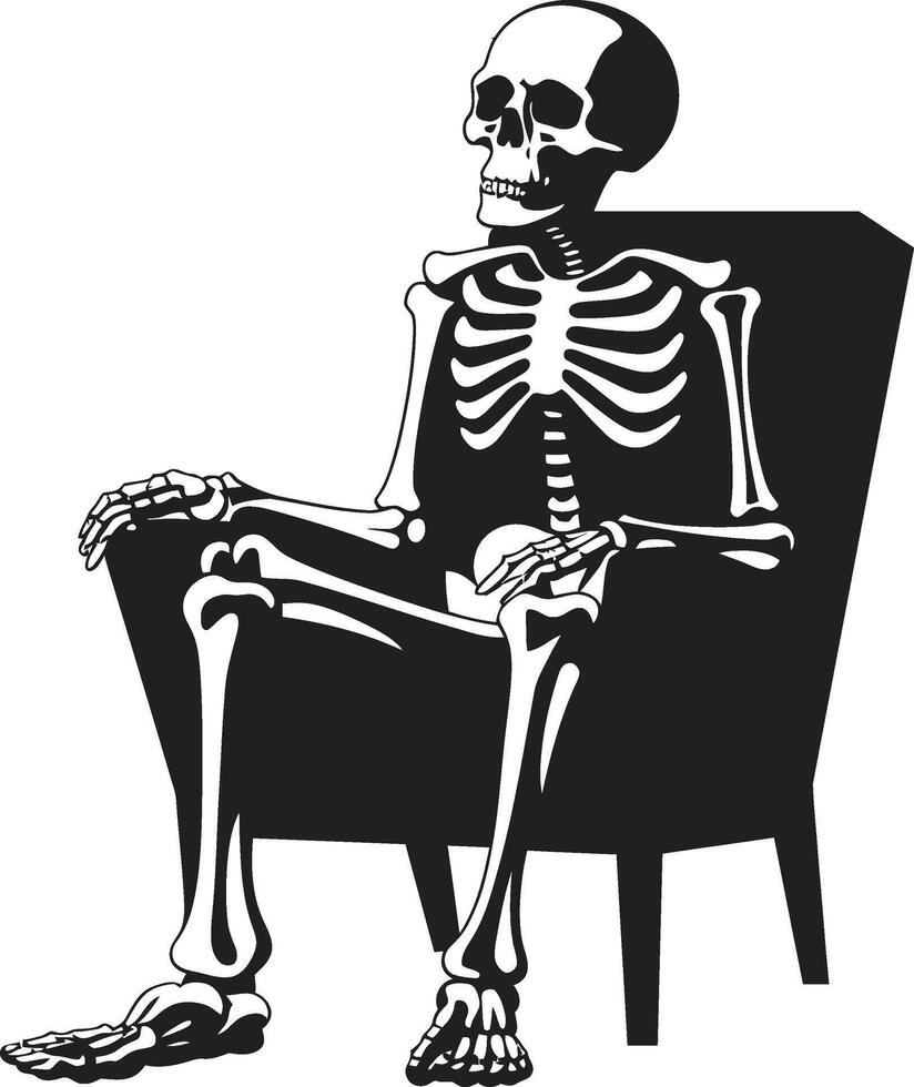 Tranquil Thrones Relaxing Logo Icon Skeletal Comfort Black Lounge Graphic vector