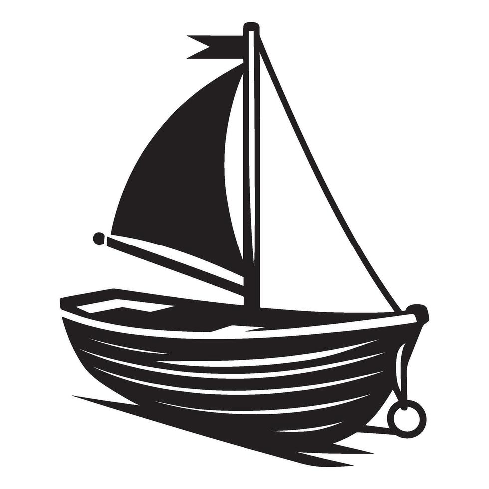 Sailboat silhouette illustration isolated on a white background vector