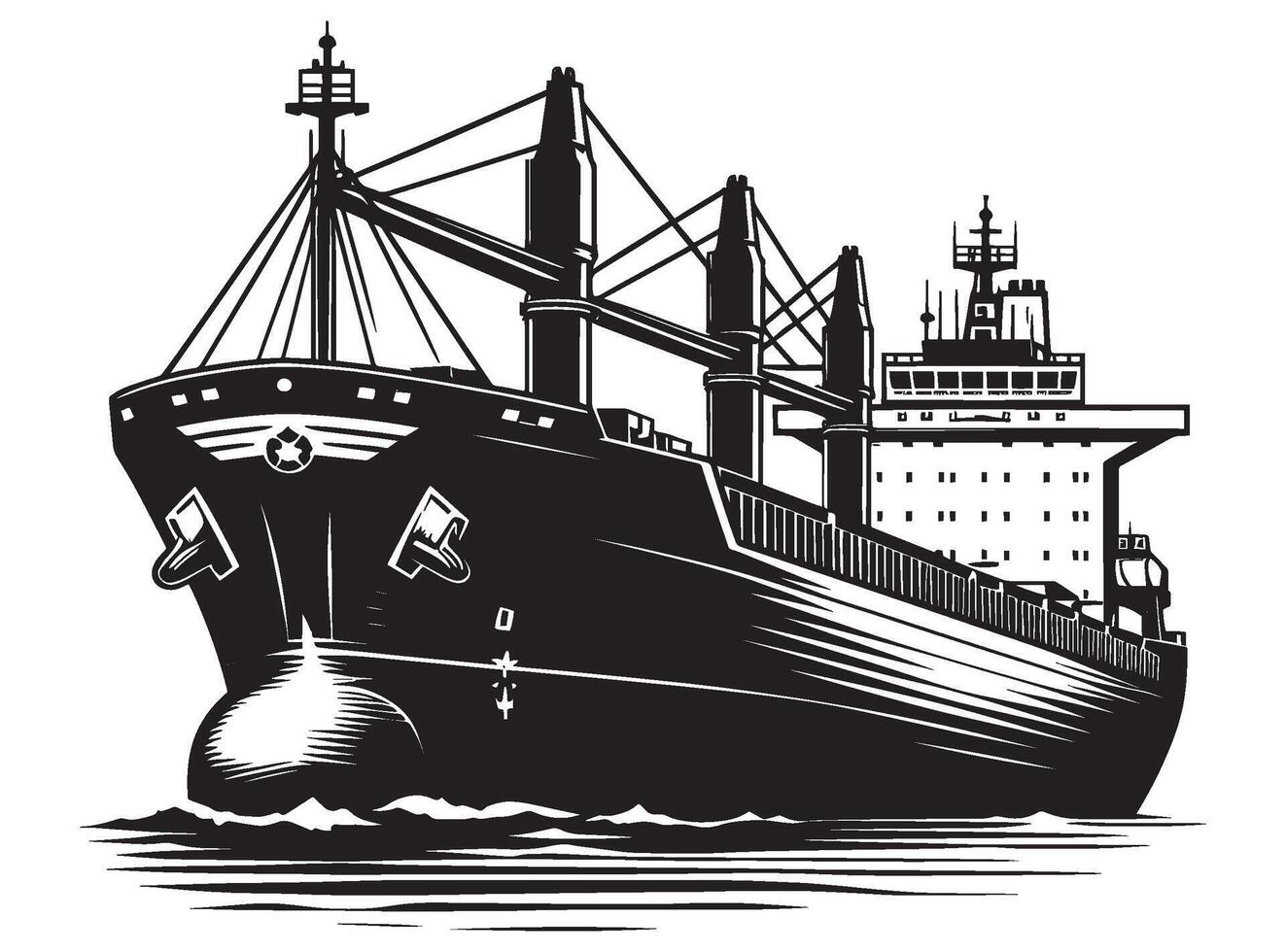 Cargo ship with containers illustration isolated on a white background vector
