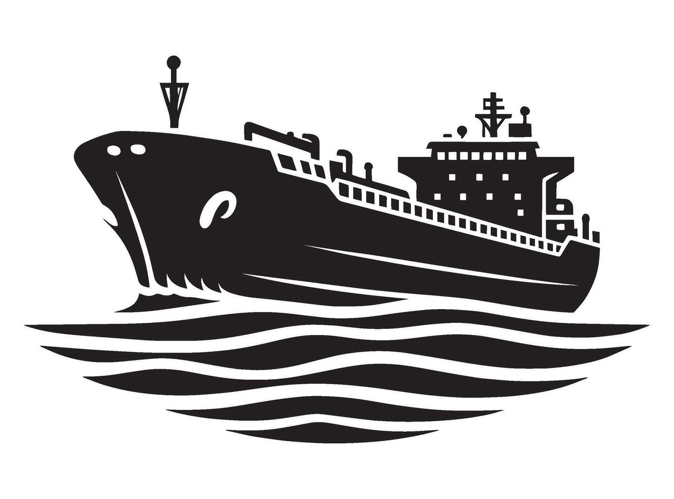 Cargo ship with containers illustration isolated on a white background vector