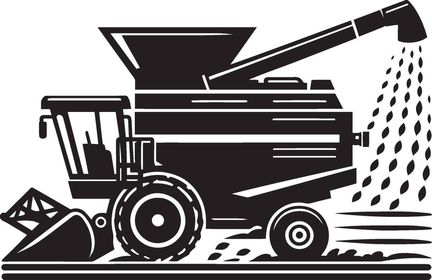 Agriculture harvester silhouette illustration isolated on a white background vector