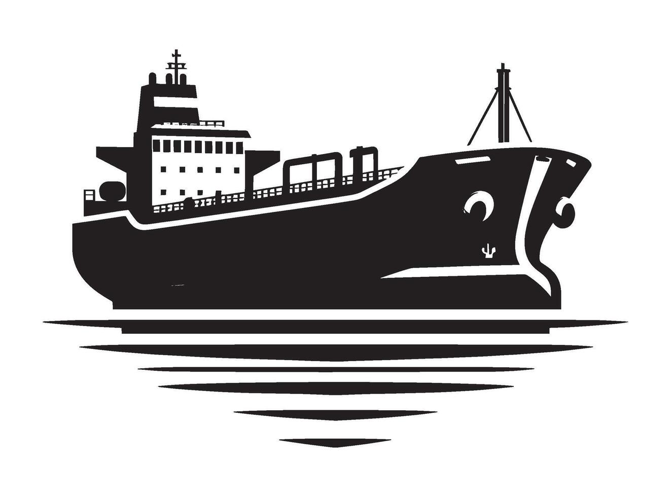 Cargo ship with containers illustration isolated on a white background vector