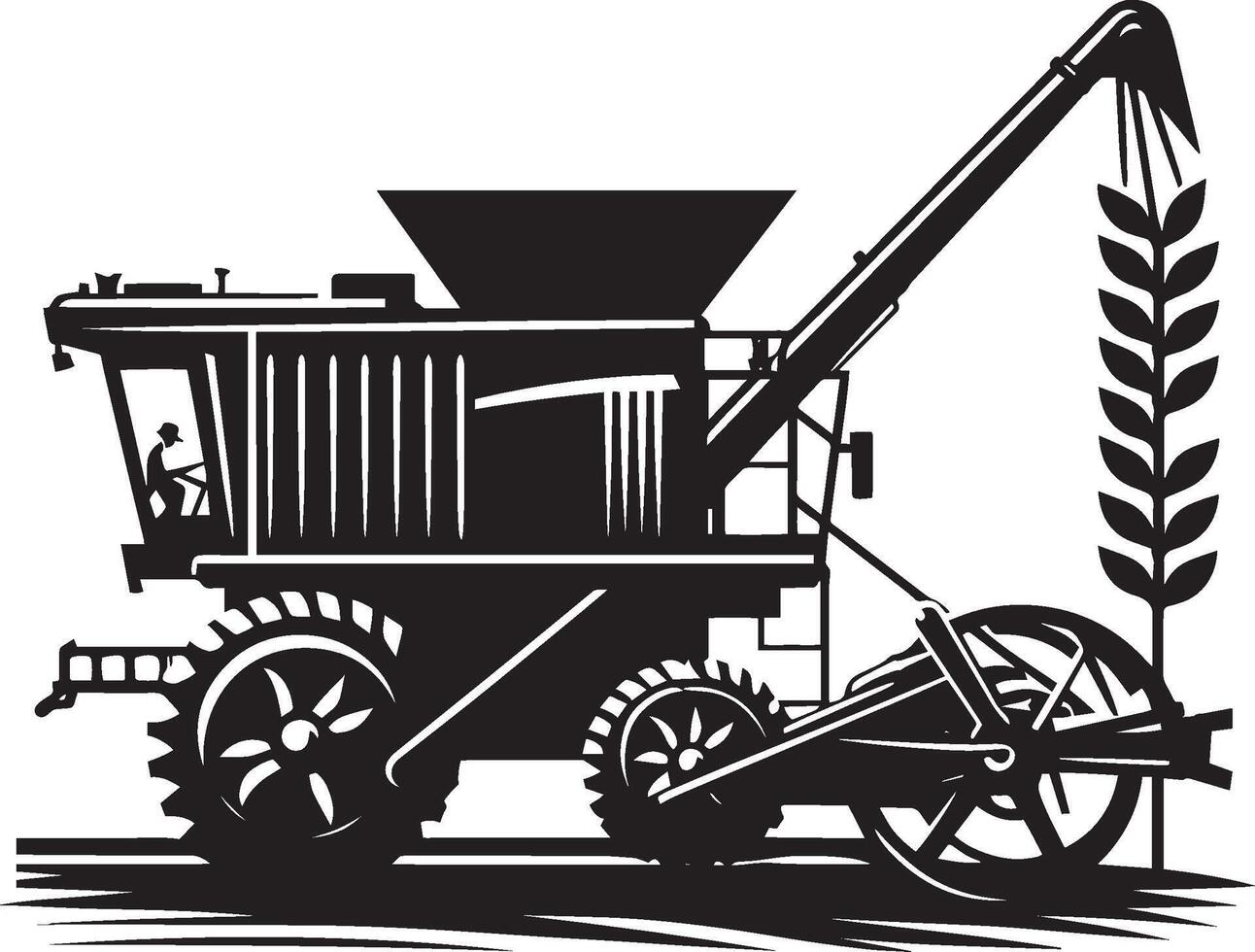 Agriculture harvester silhouette illustration isolated on a white background vector