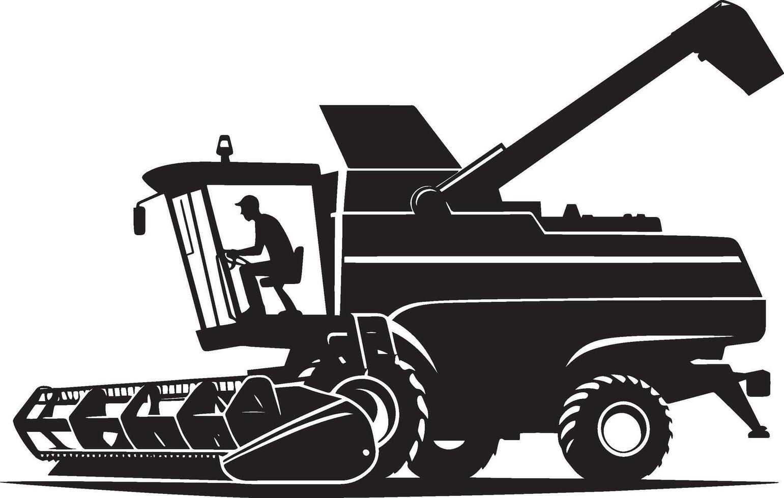 Agriculture harvester silhouette illustration isolated on a white background vector