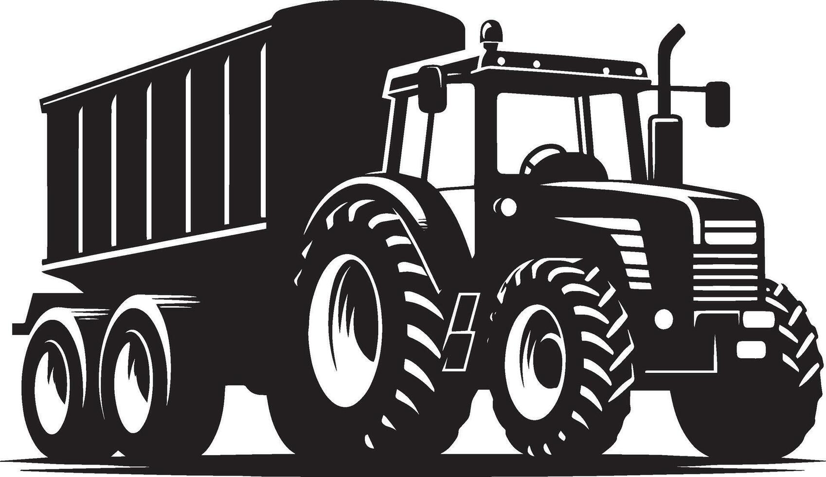 Tractor silhouette illustration isolated on a white background vector
