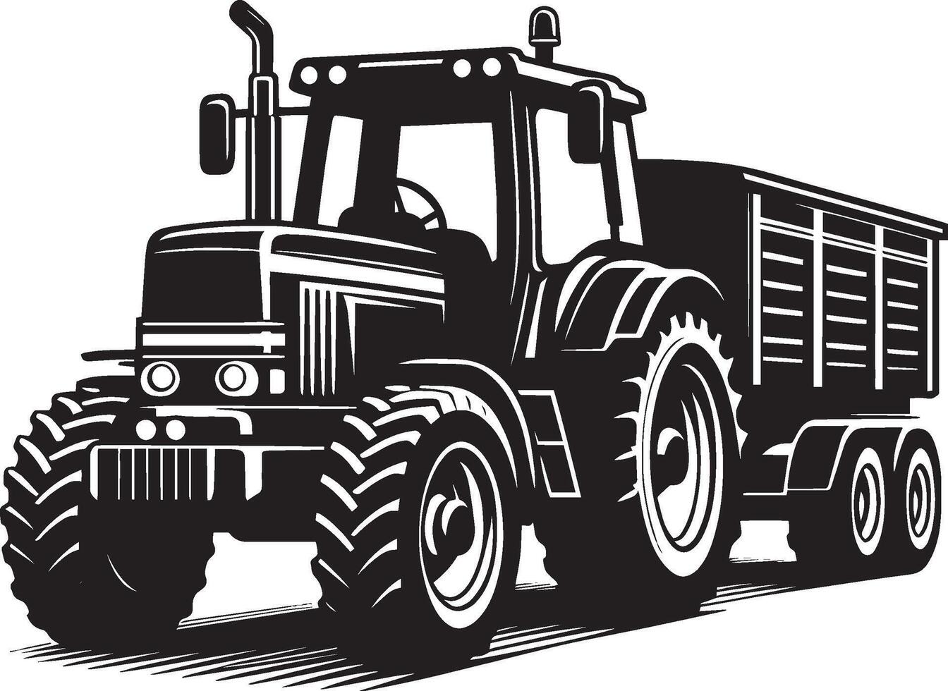 Tractor silhouette illustration isolated on a white background vector