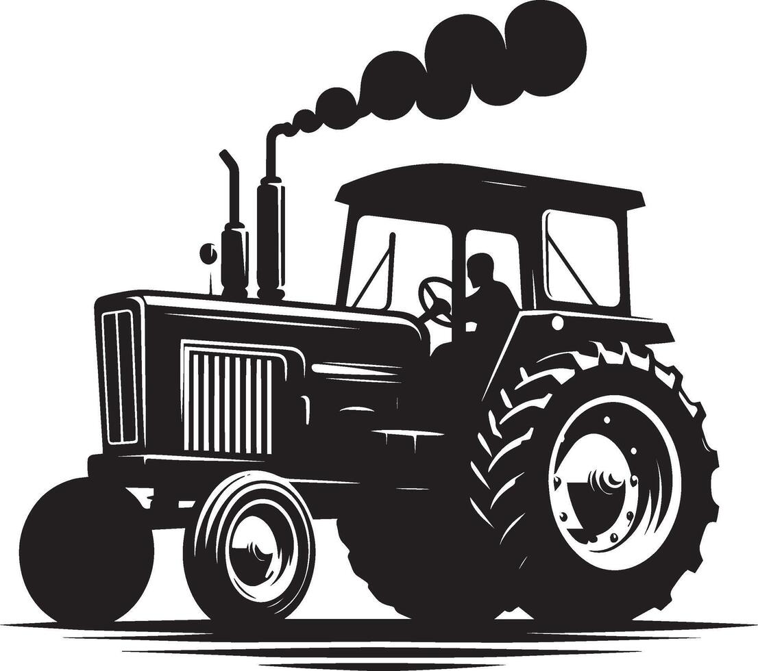 Tractor silhouette illustration isolated on a white background vector
