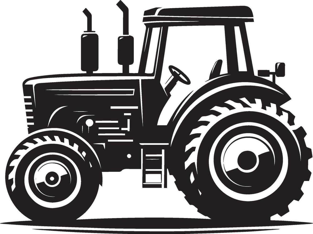 Tractor silhouette illustration isolated on a white background vector