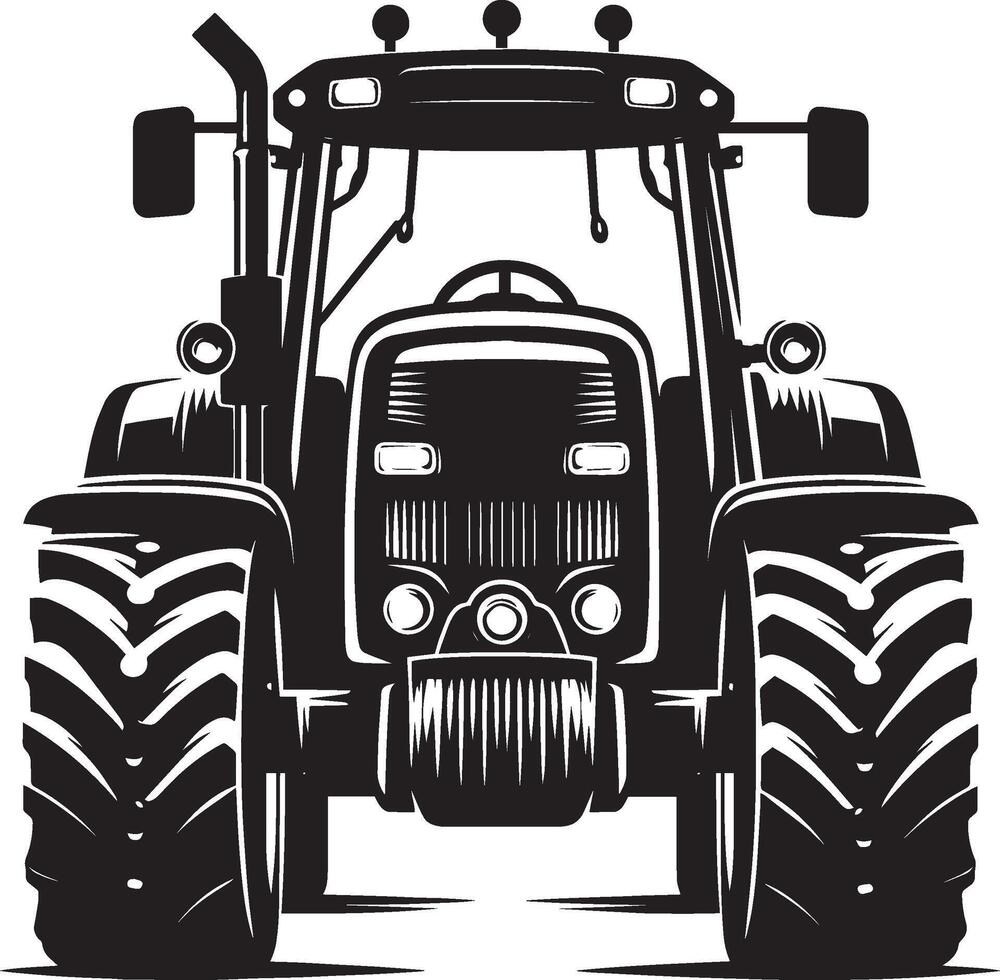 Tractor silhouette illustration isolated on a white background vector