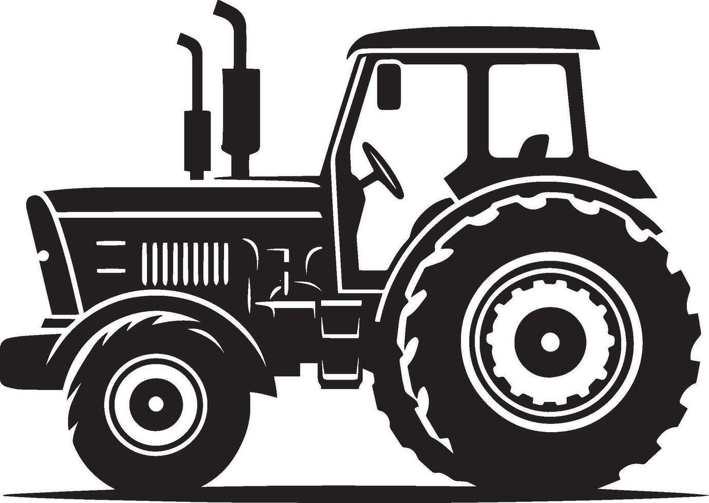 Tractor silhouette illustration isolated on a white background vector