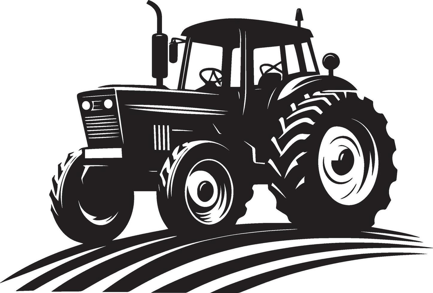 Tractor silhouette illustration isolated on a white background vector