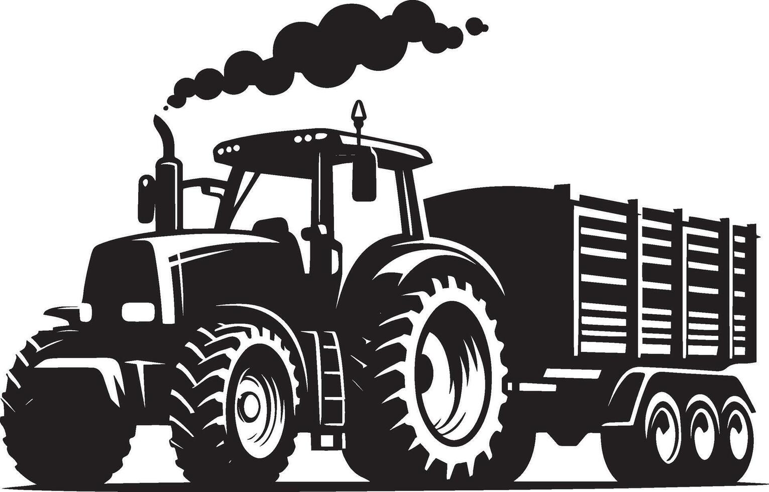 Tractor silhouette illustration isolated on a white background vector
