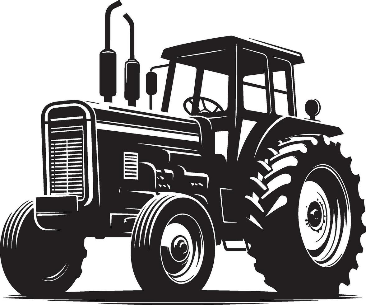 Tractor silhouette illustration isolated on a white background vector