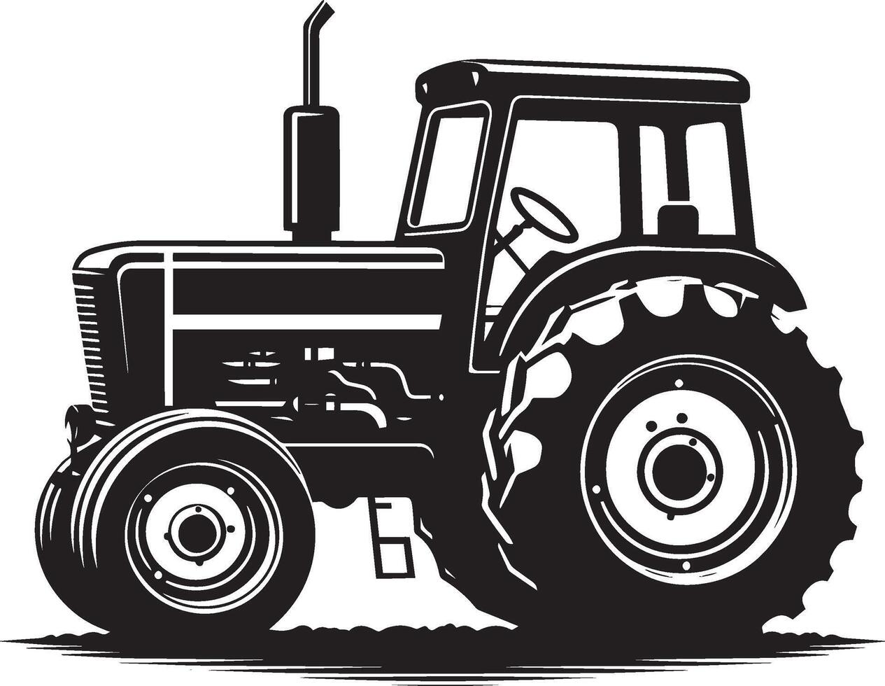 Tractor silhouette illustration isolated on a white background vector