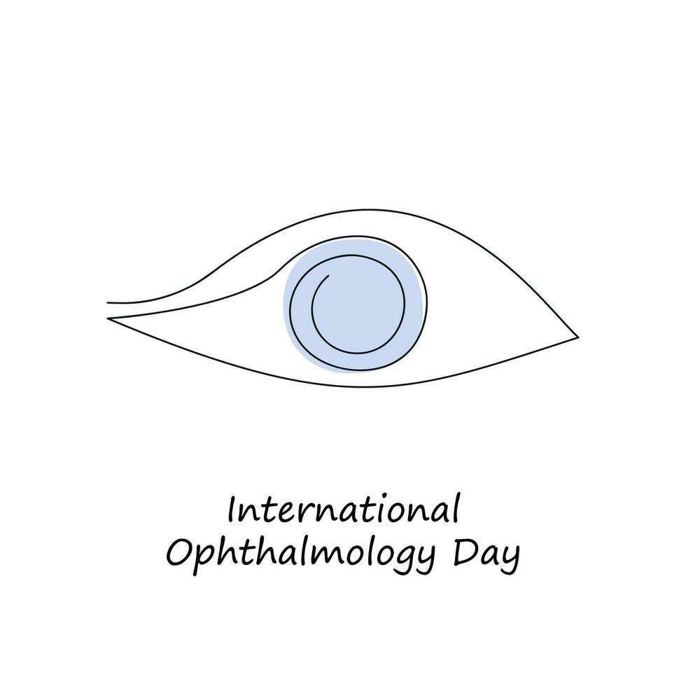 International Ophthalmology Day in one continuous line. One line drawing, minimalism. vector