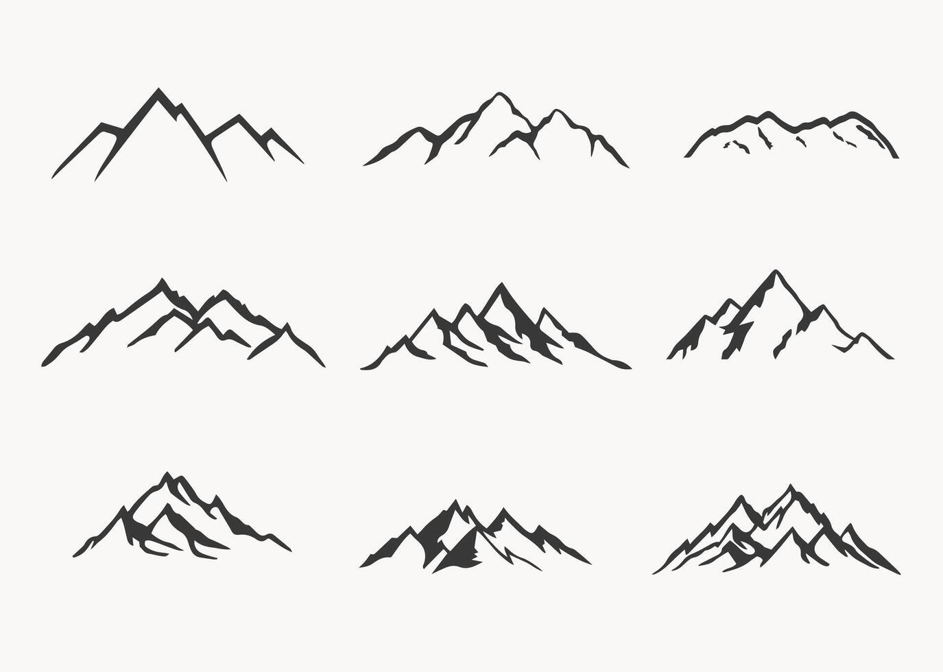 Mountain Silhouette Art, Icons, and Graphics vector