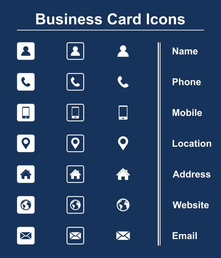 Business Card Icons Art vector