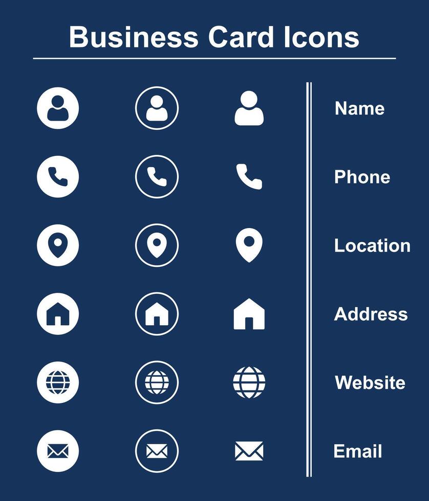 Business Card Icons Art vector
